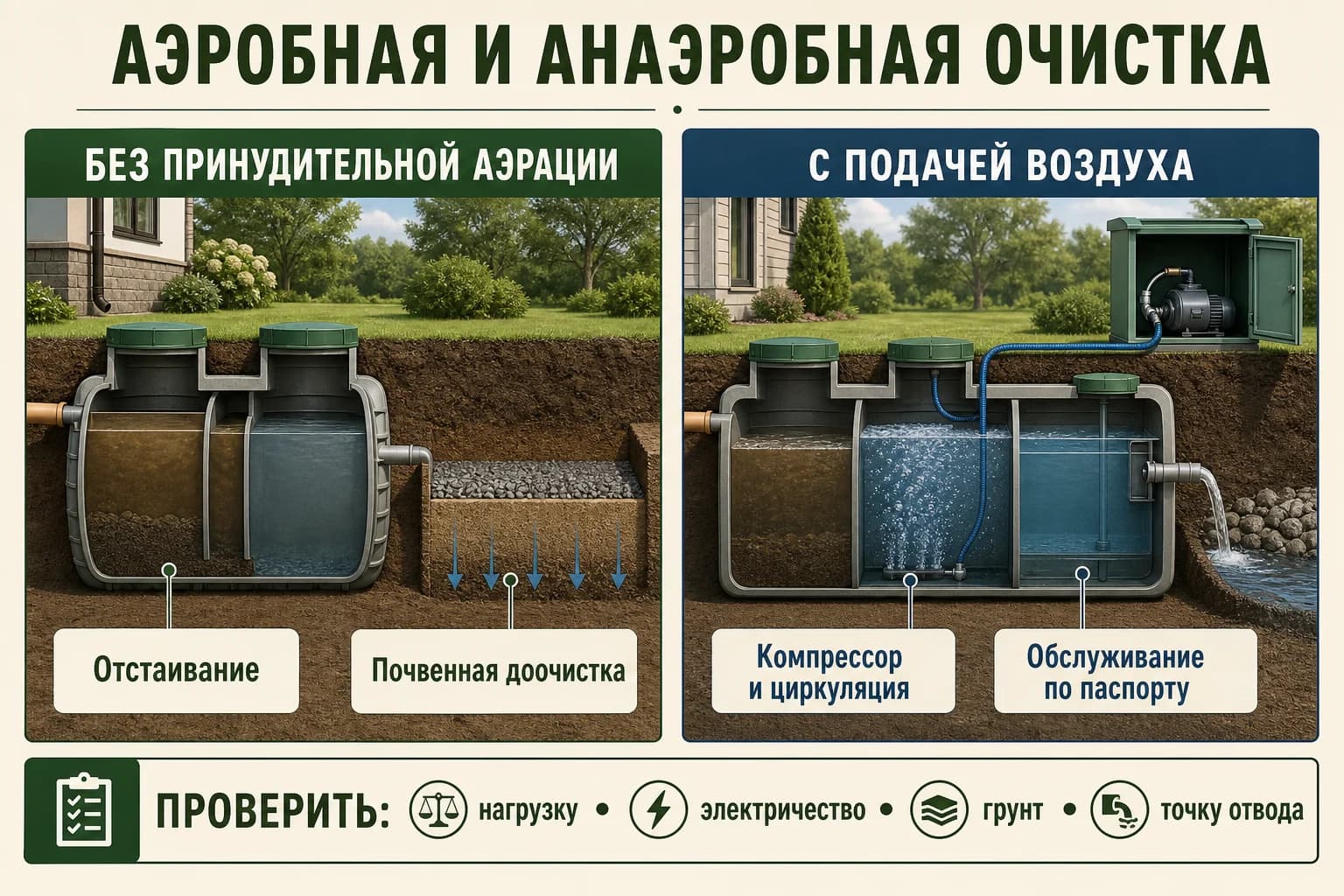 Сравнение аэробной и анаэробной очистки стоков