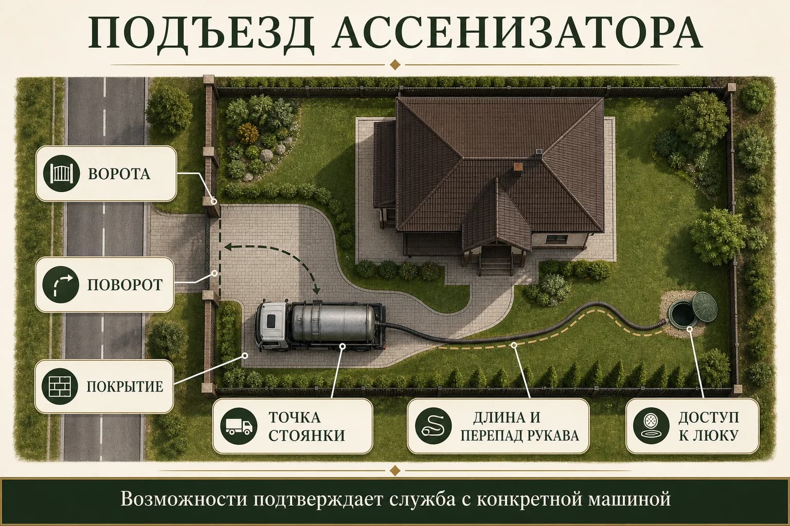 План проверки подъезда ассенизатора к септику