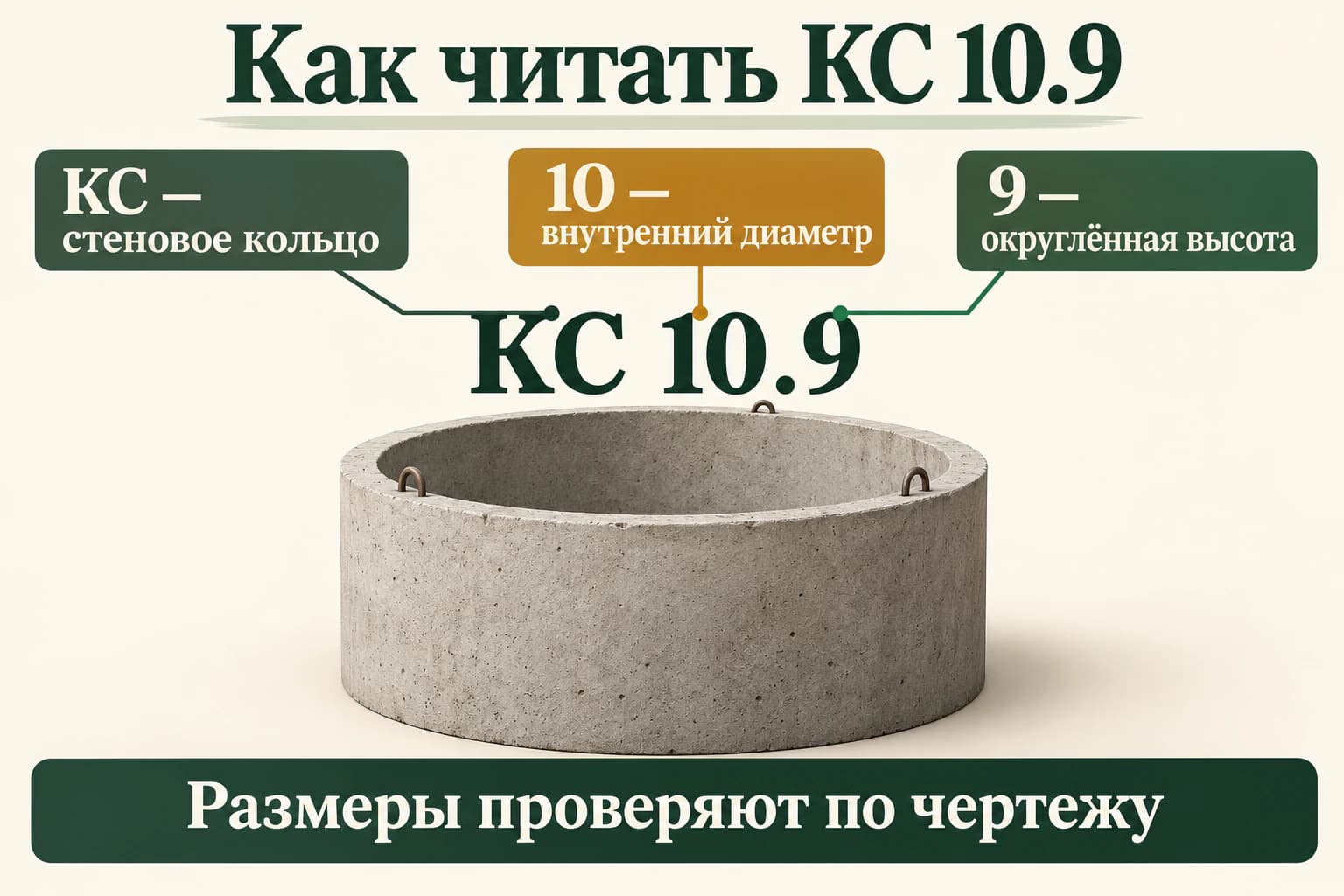 Расшифровка КС 10.9: тип, внутренний диаметр, округлённая высота