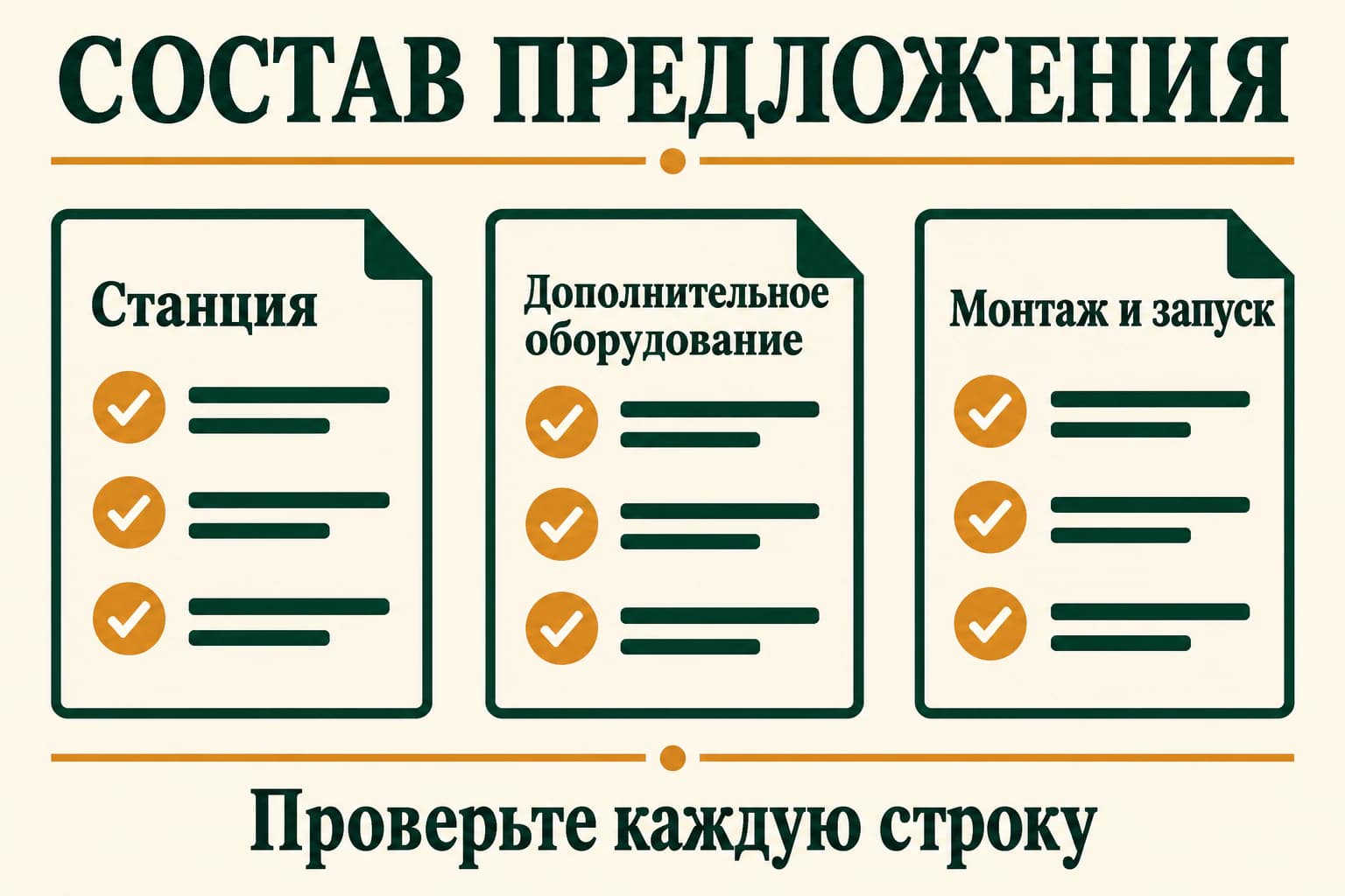 Проверка состава предложения на станцию