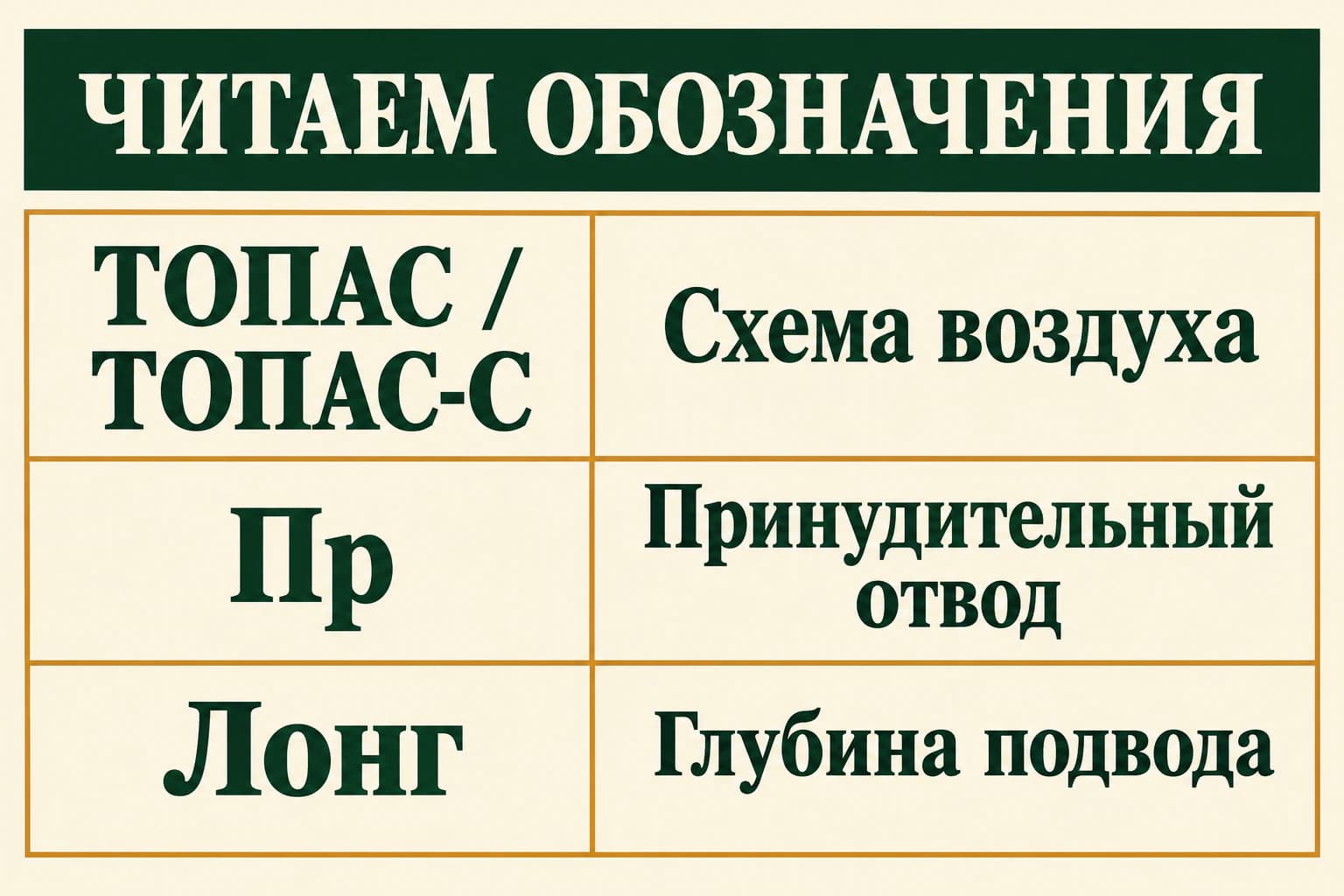 Три независимых признака исполнения ТОПАС
